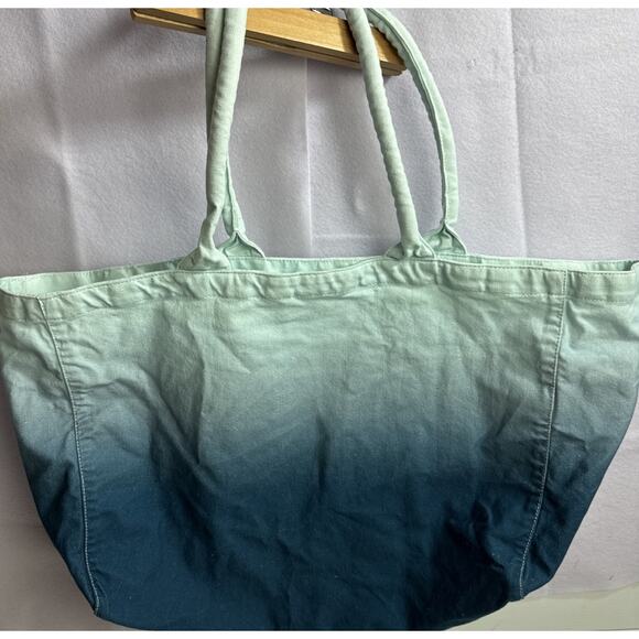 Athleta Blue Ombre Cloth Tote Bag 100% Cotton 23’x18’ - Picture 8 of 8